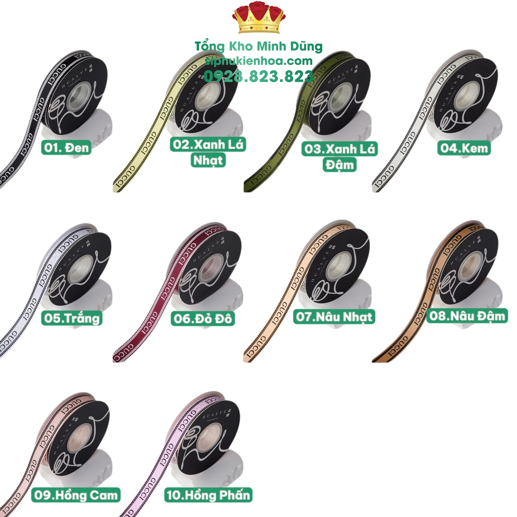 Ruy Băng 2Cm Chữ Gucci Cao Cấp - Sỉ Phụ Kiện Hoa Ruy Băng 2Cm Chữ Gucci Cao Cấp - Ảnh 3