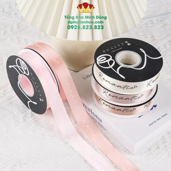 Ruy Băng Lụa Chữ Romantic Cao Cấp - Sỉ Phụ Kiện Hoa Ruy Băng Lụa Chữ Romantic Cao Cấp - Ảnh 2
