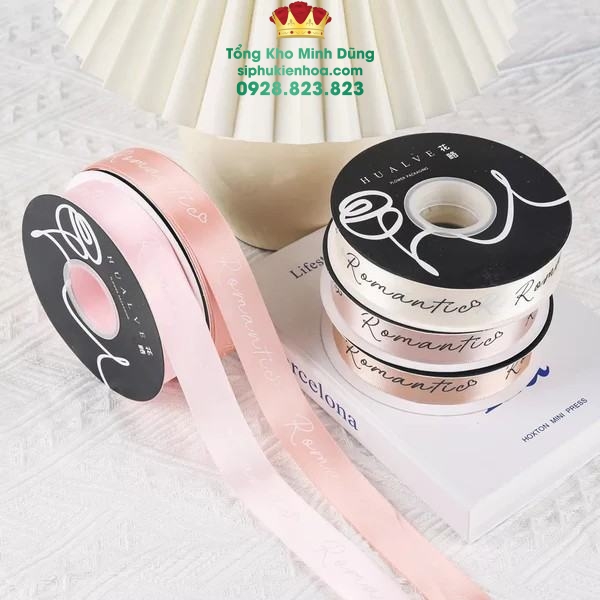 Ruy Băng Lụa Chữ Romantic Cao Cấp - Sỉ Phụ Kiện Hoa Ruy Băng Lụa Chữ Romantic Cao Cấp - Ảnh 2