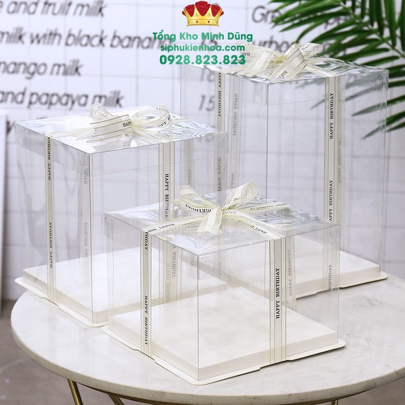 Hộp Trụ Mika Vuông Cao Cấp (Set 5 Cái) - Sỉ Phụ Kiện Hoa Hộp Trụ Mika Vuông Cao Cấp (Set 5 Cái)