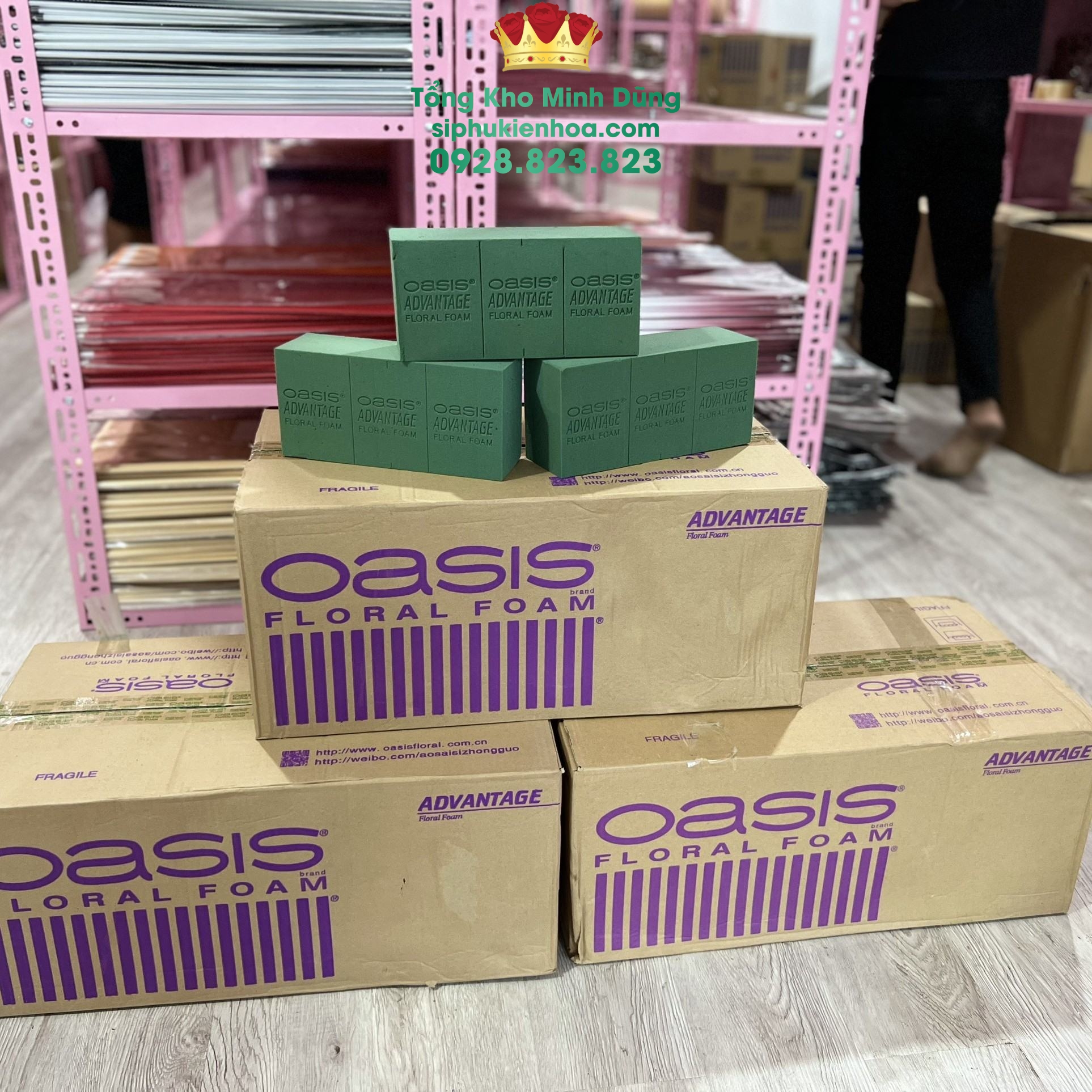 Thùng Xốp Tím Oasis Cao Cấp - Sỉ Phụ Kiện Hoa Thùng Xốp Tím Oasis Cao Cấp