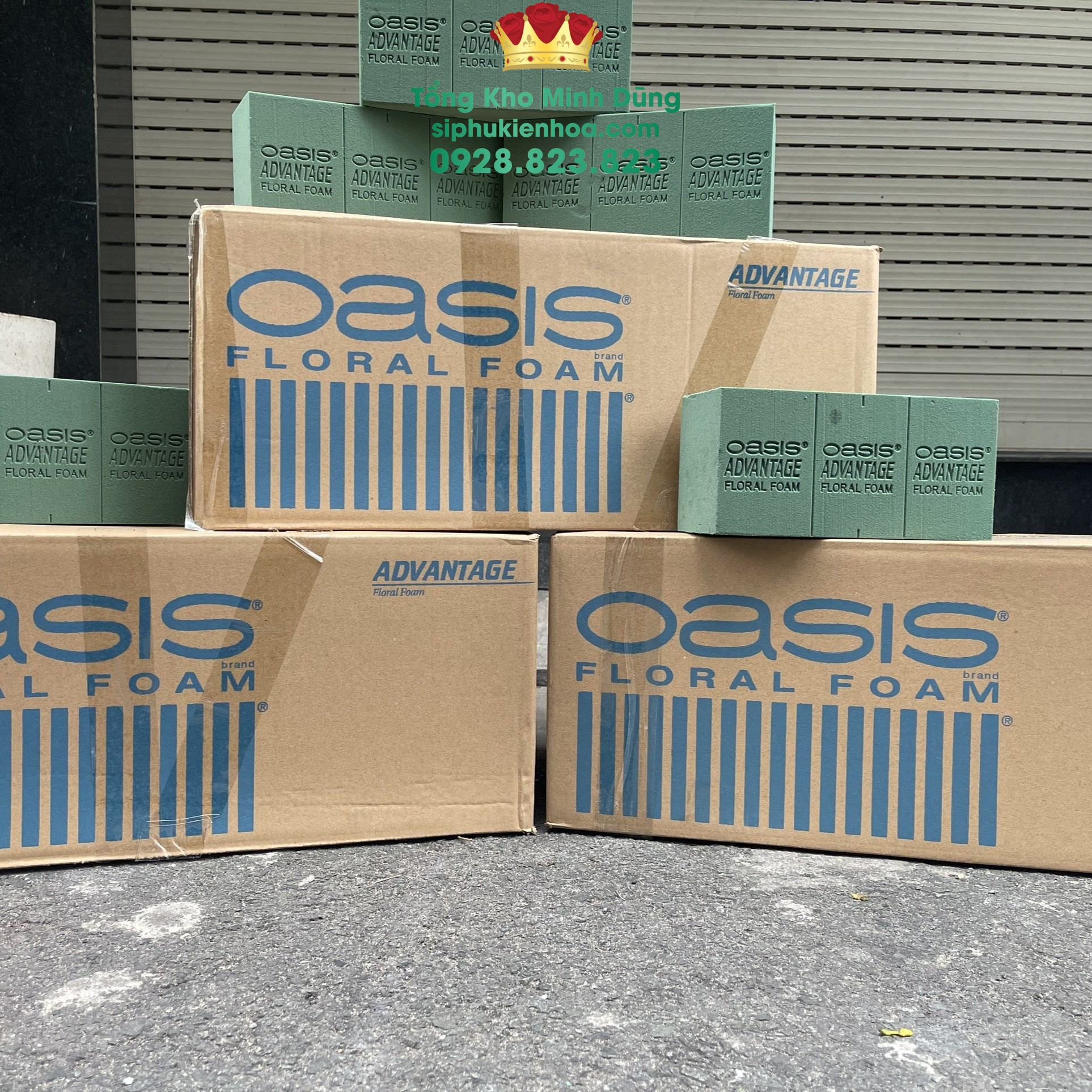 Xốp Nội Địa Trung Xanh Dương Oasis Cao Cấp - Sỉ Phụ Kiện Hoa Xốp Nội Địa Trung Xanh Dương Oasis Cao Cấp