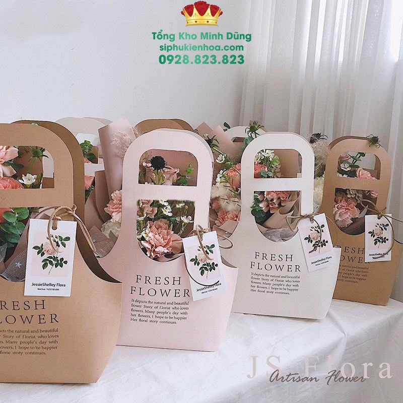 Giỏ Cắm Hoa Fresh Flower Cao Cấp - Sỉ Phụ Kiện Hoa Giỏ Cắm Hoa Fresh Flower Cao Cấp - Ảnh 2