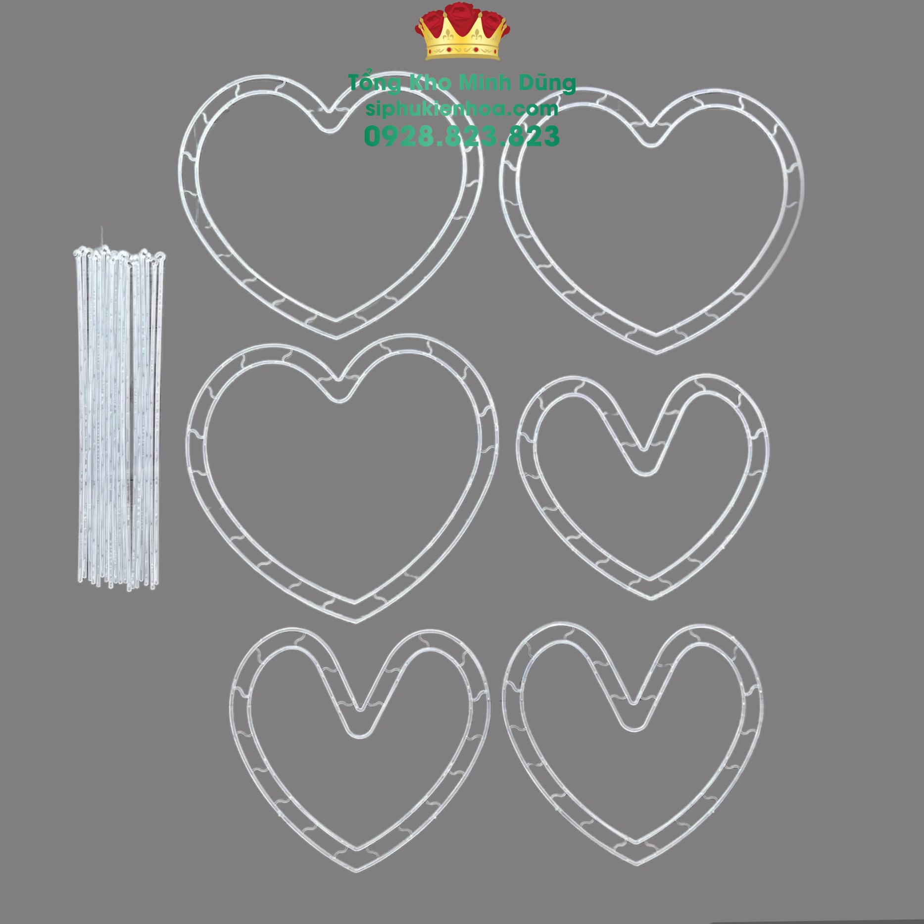 Khung Tim Nhựa Bó Hoa Cao Cấp (Set 6 Khung) - Sỉ Phụ Kiện Hoa Khung Tim Nhựa Bó Hoa Cao Cấp (Set 6 Khung) - Ảnh 3