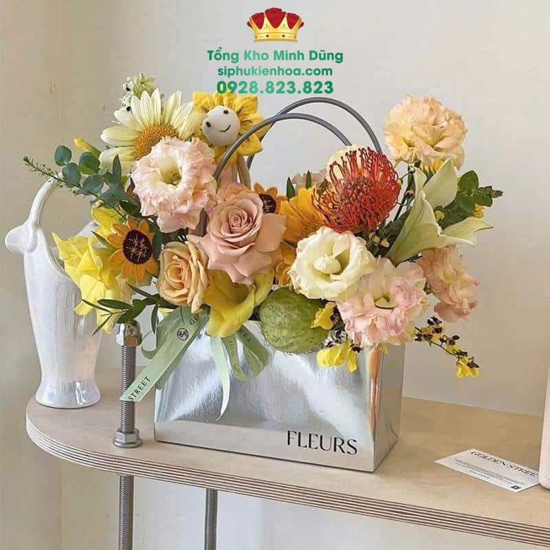 Giỏ Tráng Gương Fleurs Cao Cấp (Set 10 Cái) - Sỉ Phụ Kiện Hoa Giỏ Tráng Gương Fleurs Cao Cấp (Set 10 Cái) - Ảnh 3