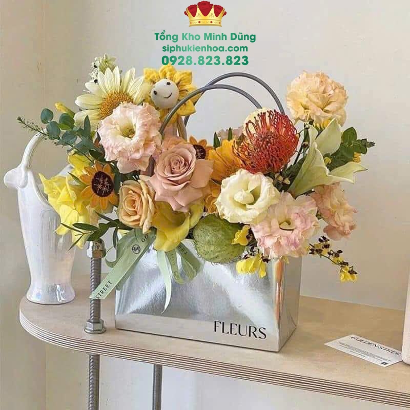 Giỏ Tráng Gương Fleurs Cao Cấp (Set 10 Cái) - Sỉ Phụ Kiện Hoa Giỏ Tráng Gương Fleurs Cao Cấp (Set 10 Cái) - Ảnh 3