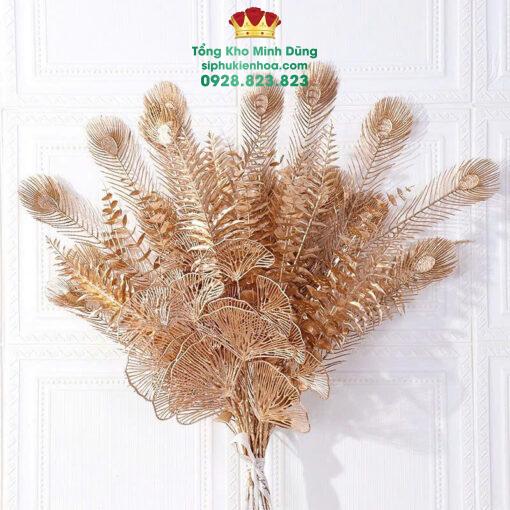 cành Công Xòe Nhũ Đồng Set 10 Cành - Ảnh 4