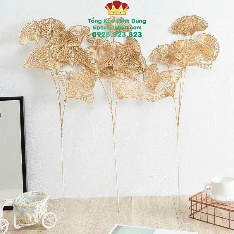Cành Rẽ Quạt Ánh Đồng Set 10 cành - Sỉ Phụ Kiện Hoa Cành Rẽ Quạt Ánh Đồng Set 10 cành - Ảnh 3