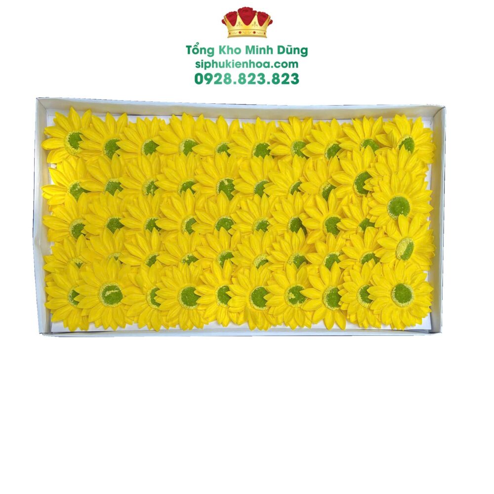 Đầu Bông Hướng Dương Nhụy Xanh Cao Cấp