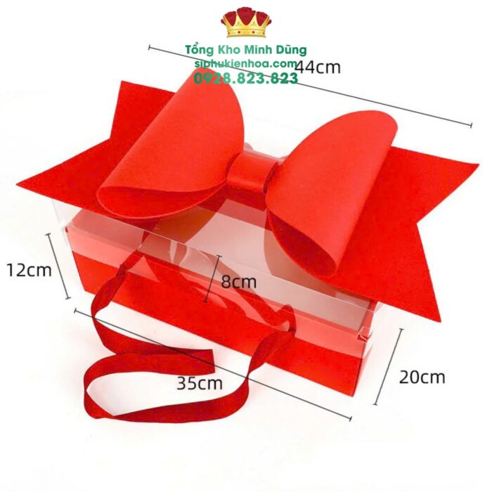 Hộp Mika Nắp Nơ Xốp Cao Cấp (Set 5C)