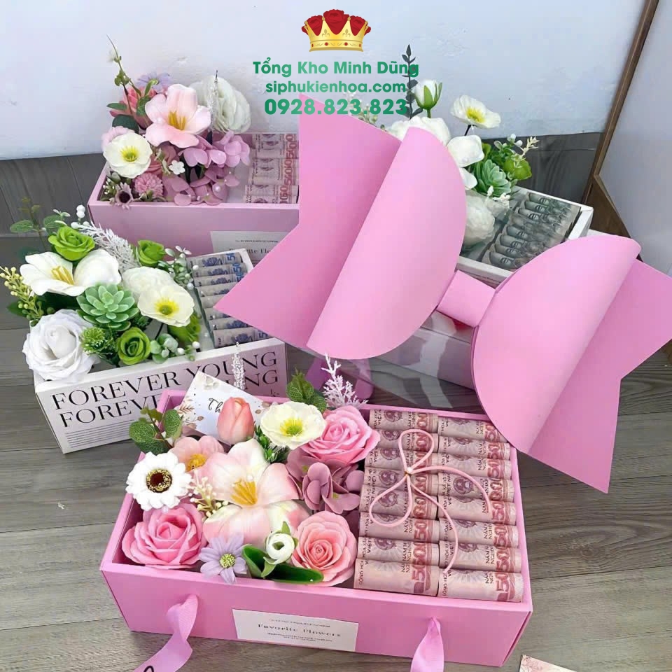 Hộp Mika Nắp Nơ Xốp Cao Cấp (Set 5C) - Sỉ Phụ Kiện Hoa Hộp Mika Nắp Nơ Xốp Cao Cấp (Set 5C) - Ảnh 3