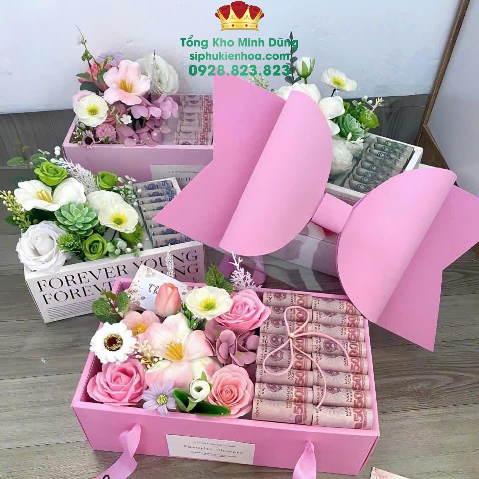 Hộp Mika Nắp Nơ Xốp Cao Cấp (Set 5C) - Sỉ Phụ Kiện Hoa Hộp Mika Nắp Nơ Xốp Cao Cấp (Set 5C) - Ảnh 3