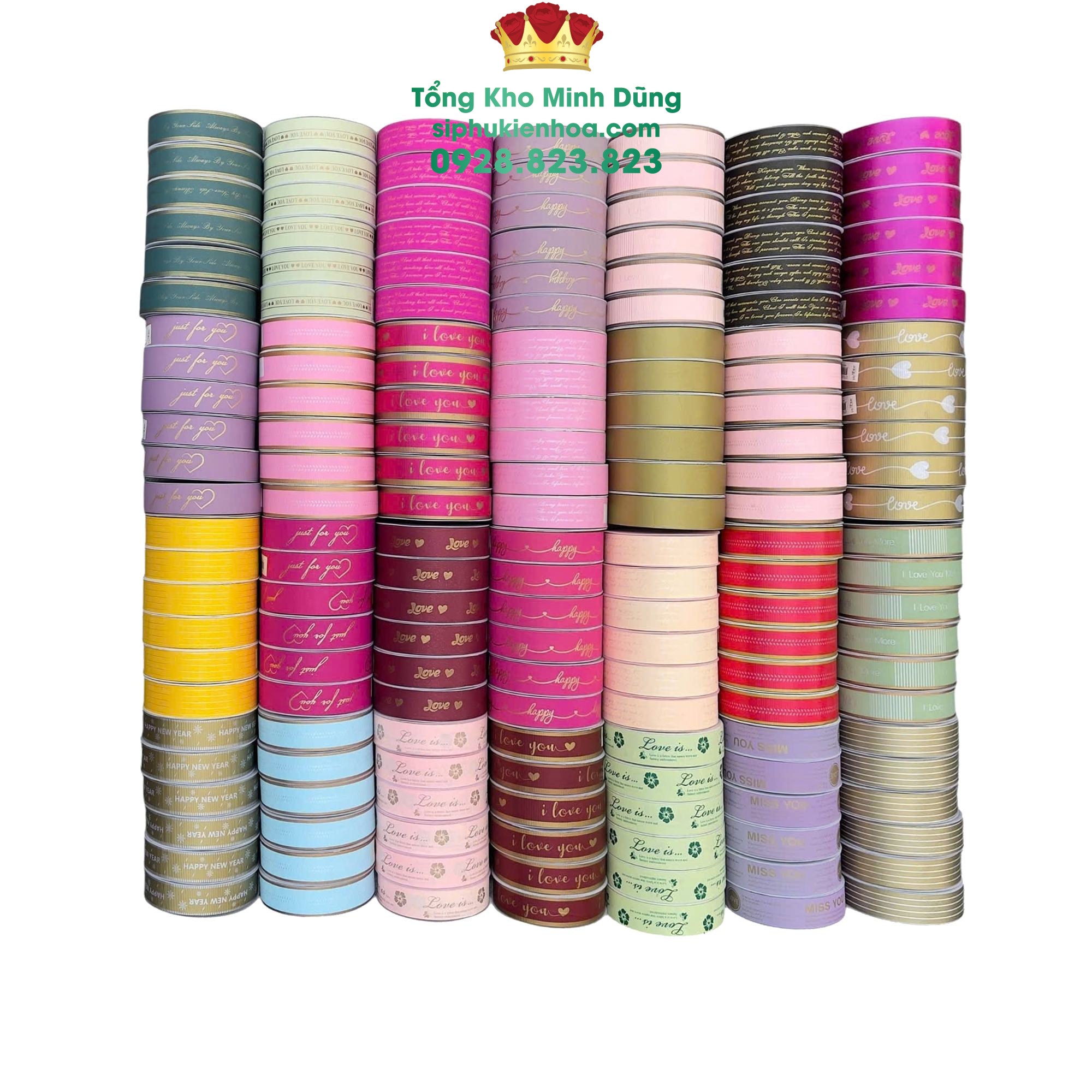 Ruy Băng Thái Lốc 6 Cuộn Cao Cấp - Sỉ Phụ Kiện Hoa Ruy Băng Thái Lốc 6 Cuộn Cao Cấp