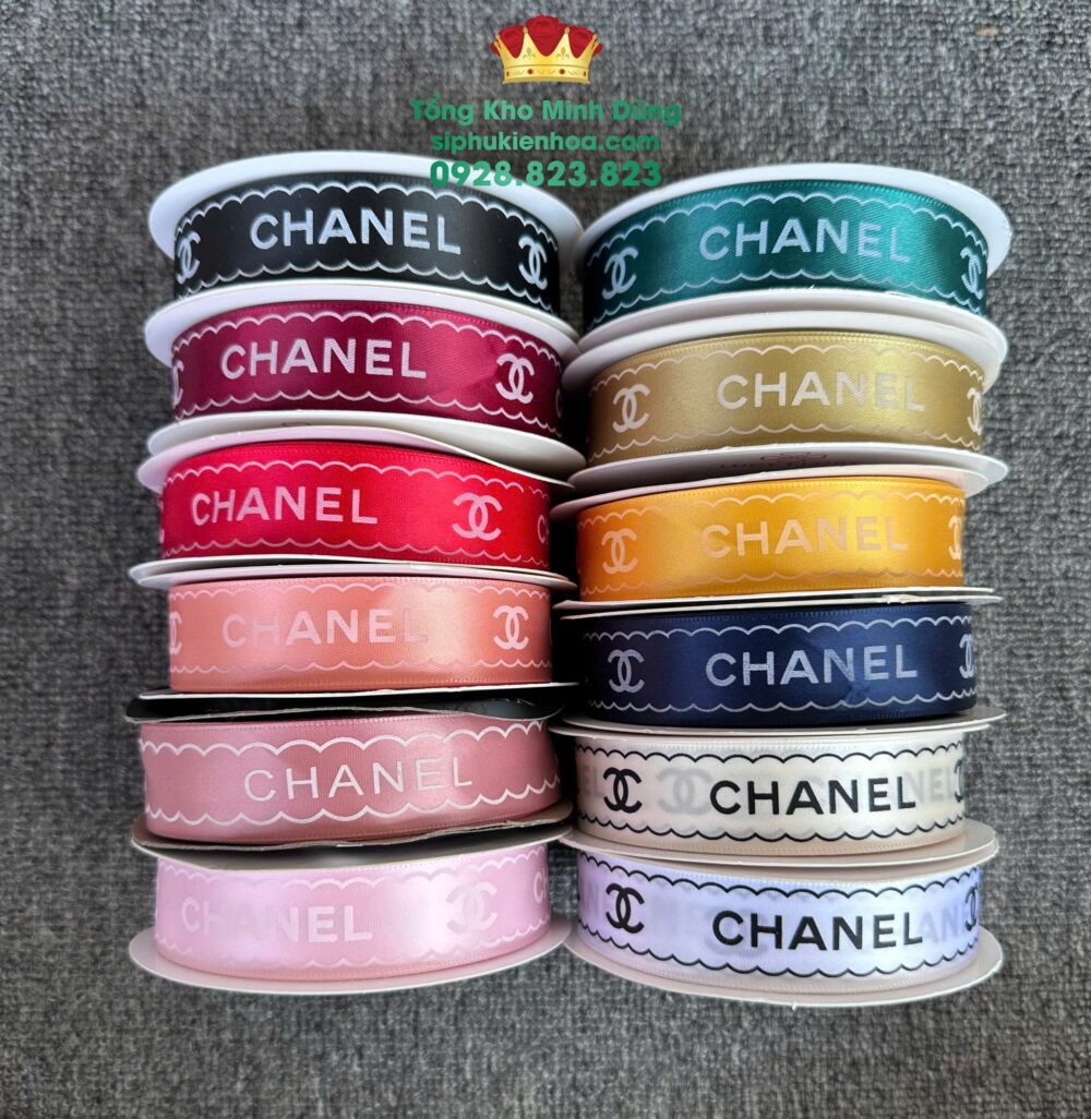 Ruy Băng Lụa Chữ Chanel 2,5Cm Cao Cấp