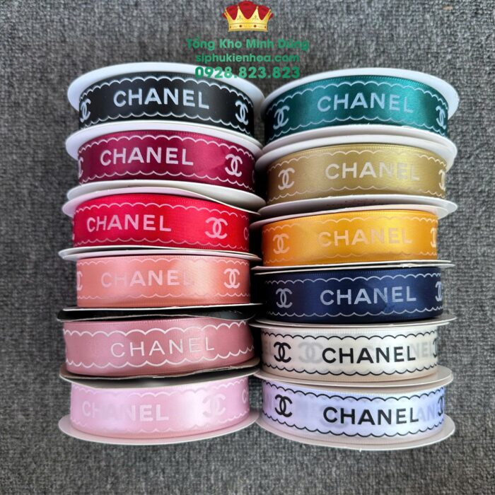 Ruy Băng Lụa Chữ Chanel 2,5Cm Cao Cấp