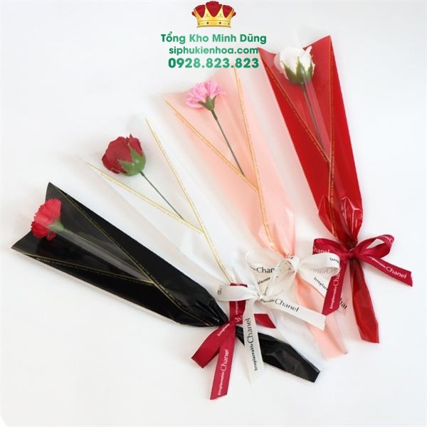 Túi Đựng Hoa 1 Bông Cao Cấp: Chữ Nhỏ Chéo - Sỉ Phụ Kiện Hoa Túi Đựng Hoa 1 Bông Cao Cấp: Chữ Nhỏ Chéo - Ảnh 2