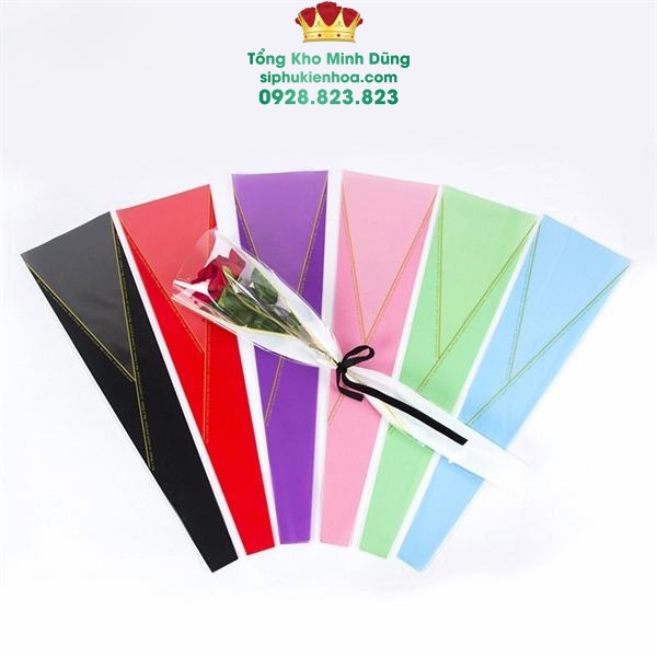 Túi Đựng Hoa 1 Bông Cao Cấp: Chữ Nhỏ Chéo - Sỉ Phụ Kiện Hoa Túi Đựng Hoa 1 Bông Cao Cấp: Chữ Nhỏ Chéo