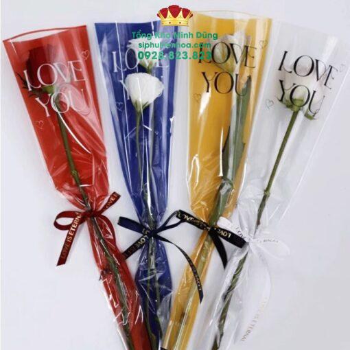 Túi Đựng Hoa 1 Bông Cao Cấp: Love You + 2 Trái Tim - Ảnh 2