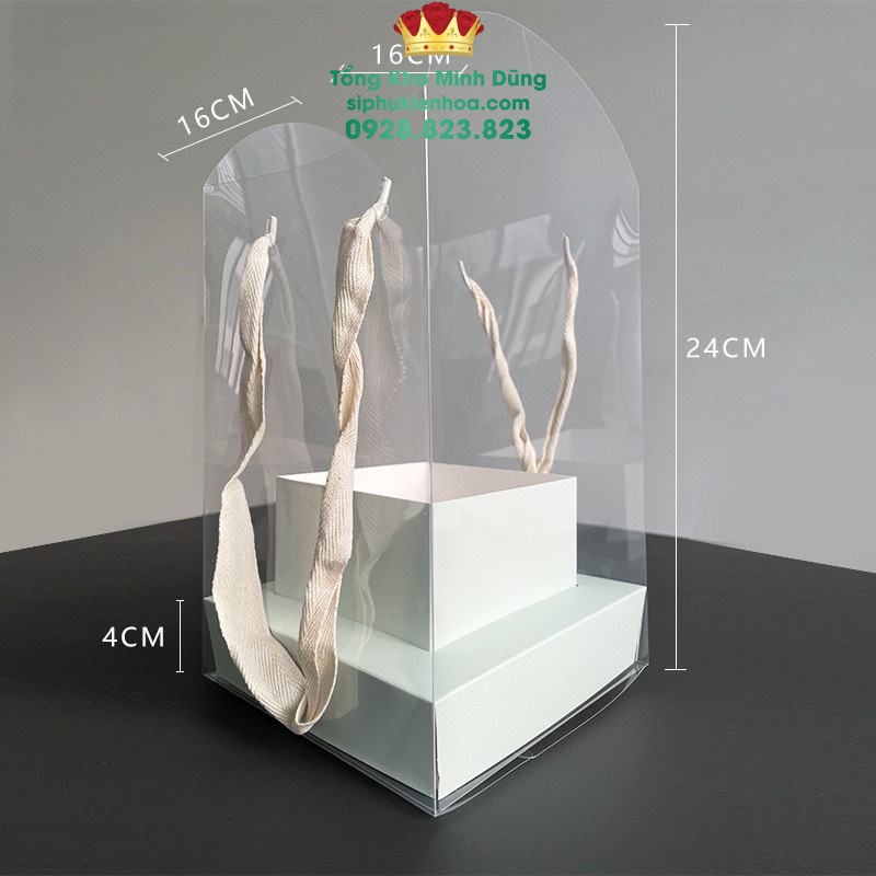 Giỏ Mika Trụ Vuông Quai Xách Cao Cấp (Set 5 Cái) - Sỉ Phụ Kiện Hoa Giỏ Mika Trụ Vuông Quai Xách Cao Cấp (Set 5 Cái) - Ảnh 2