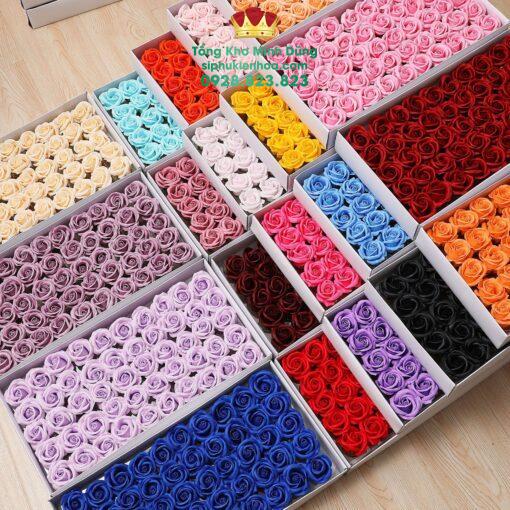 Đầu Bông Hoa Sáp 4 Lớp Cánh Tròn Cao Cấp