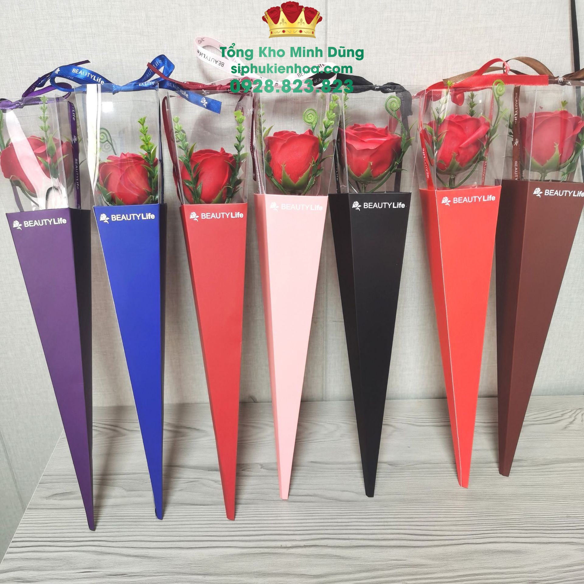 Vỏ Hộp Mika 1 Bông - 1 Bịch 10 Cái - Bán Theo Set 5 Bịch ( 50C ) - Sỉ Phụ Kiện Hoa Vỏ Hộp Mika 1 Bông - 1 Bịch 10 Cái - Bán Theo Set 5 Bịch ( 50C ) - Ảnh 2