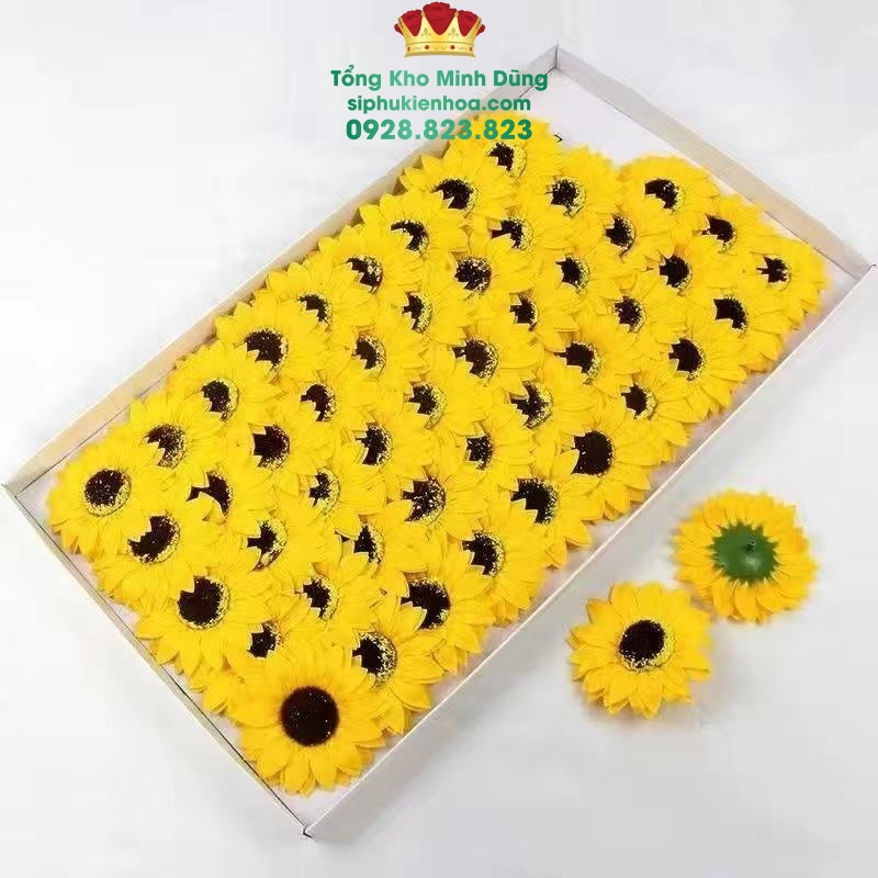 Đầu Bông Hoa Hướng Dương Cao Cấp (Hộp 50 Bông) - Sỉ Phụ Kiện Hoa Đầu Bông Hoa Hướng Dương Cao Cấp (Hộp 50 Bông) - Ảnh 2