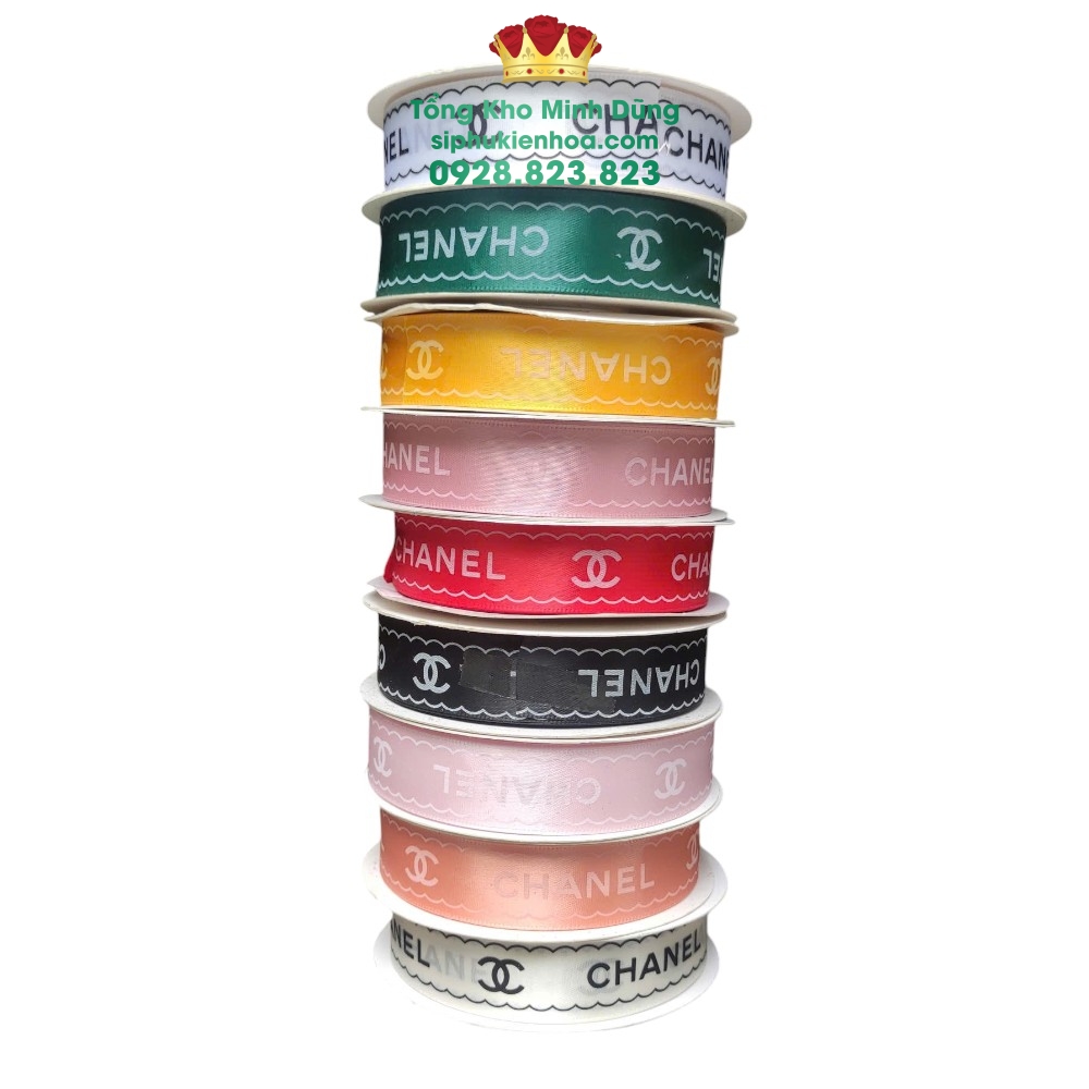Ruy Băng Lụa Chữ Chanel 2,5Cm Cao Cấp - Sỉ Phụ Kiện Hoa Ruy Băng Lụa Chữ Chanel 2,5Cm Cao Cấp - Ảnh 4