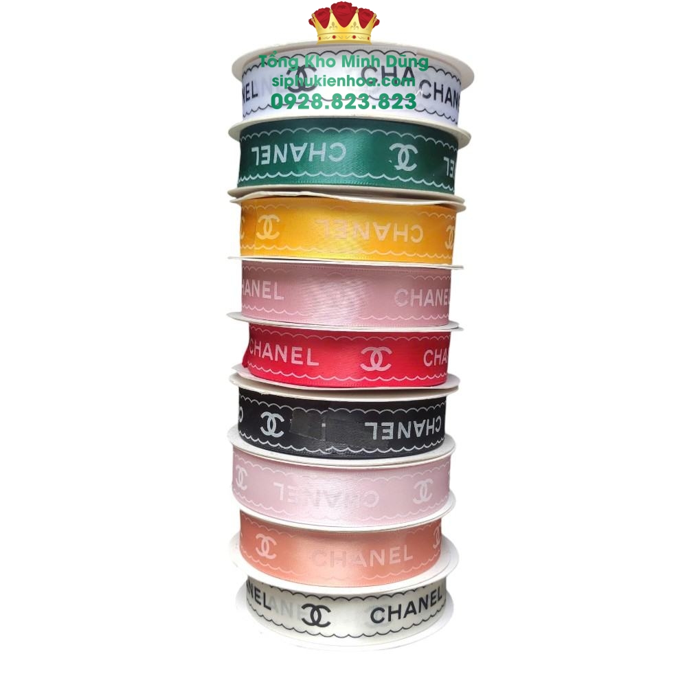 Ruy Băng Lụa Chữ Chanel 2,5Cm Cao Cấp - Sỉ Phụ Kiện Hoa Ruy Băng Lụa Chữ Chanel 2,5Cm Cao Cấp - Ảnh 4