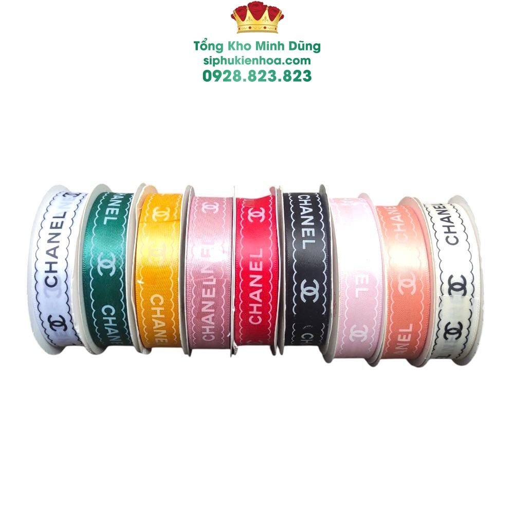 Ruy Băng Lụa Chữ Chanel 2,5Cm Cao Cấp - Sỉ Phụ Kiện Hoa Ruy Băng Lụa Chữ Chanel 2,5Cm Cao Cấp - Ảnh 2