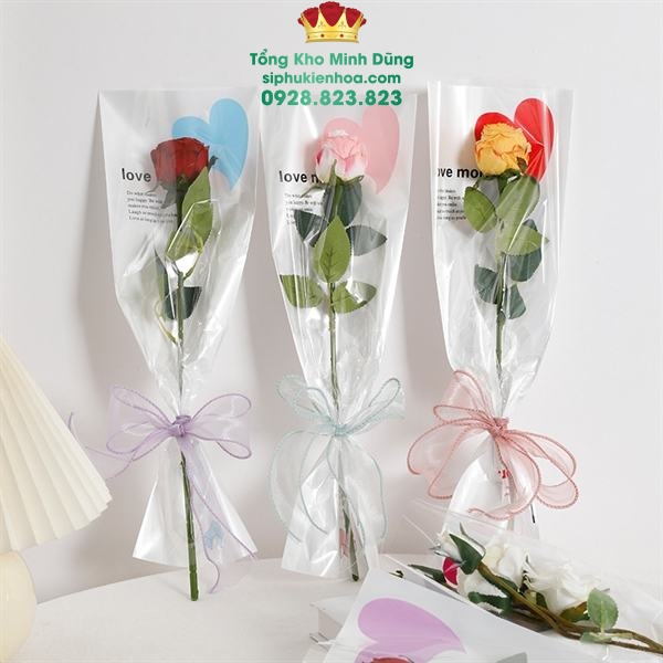 Túi Đựng Hoa 1 Bông Cao Cấp: Love More. - Sỉ Phụ Kiện Hoa Túi Đựng Hoa 1 Bông Cao Cấp: Love More. - Ảnh 2