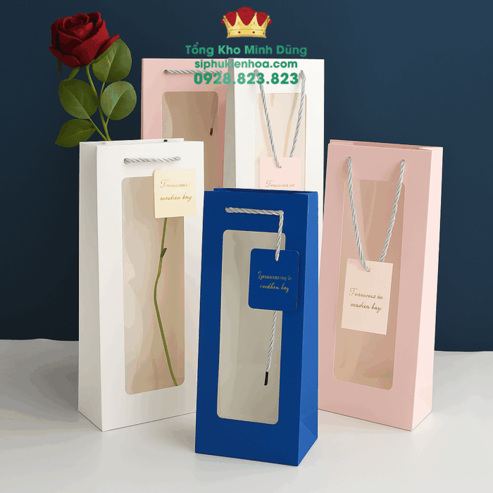 Tổng Kho Minh Dũng - Sỉ Phụ Kiện Hoa Túi Mặt Kính Đựng Hoa Cao Cấp - Size Nhỏ (1 Set 10 Cái)