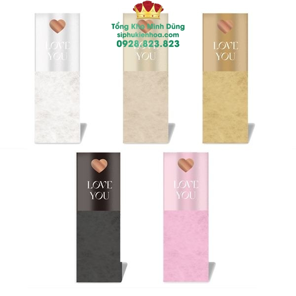 Túi Đựng Hoa 1 Bông Cao Cấp: Love You Tim Đồng - Sỉ Phụ Kiện Hoa Túi Đựng Hoa 1 Bông Cao Cấp: Love You Tim Đồng