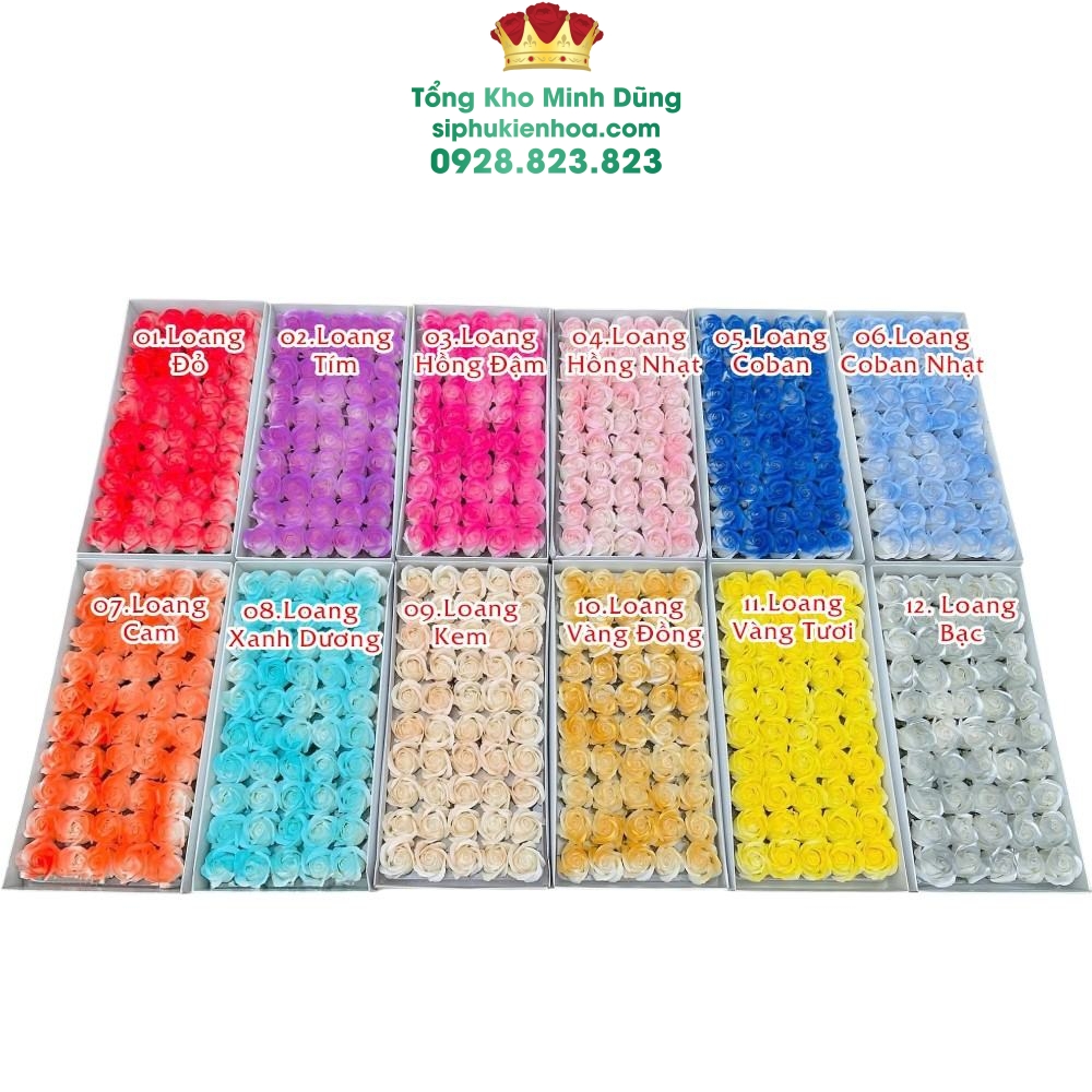 Hoa Sáp Loang Màu Cao Cấp - Sỉ Phụ Kiện Hoa Hoa Sáp Loang Màu Cao Cấp