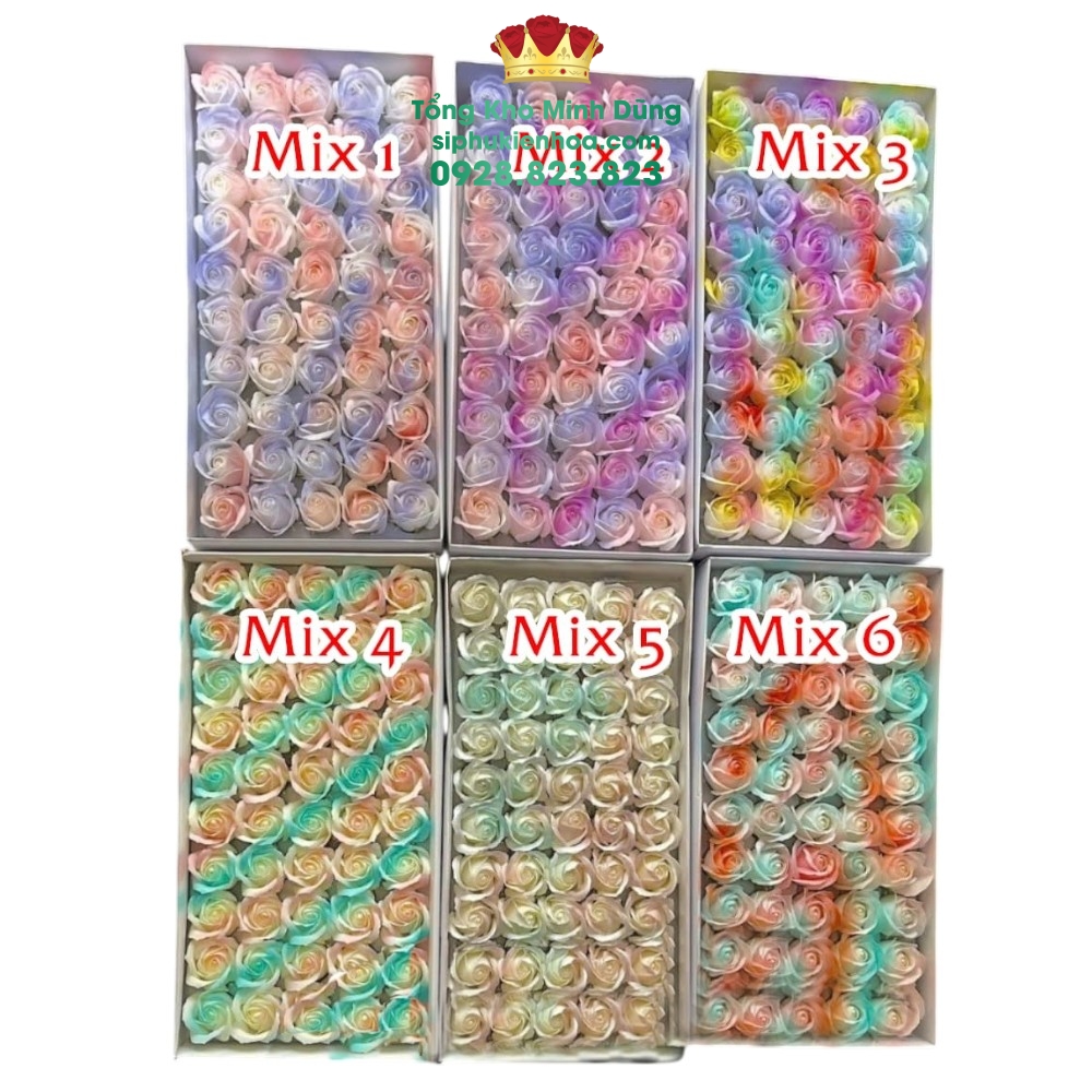 Hoa Sáp Mix Màu Cao Cấp - Sỉ Phụ Kiện Hoa Hoa Sáp Mix Màu Cao Cấp