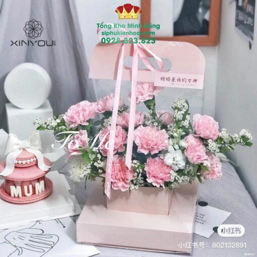 Túi Cắm Hoa Mika Đế Vuông Cao Cấp (Set 10 Cái)
