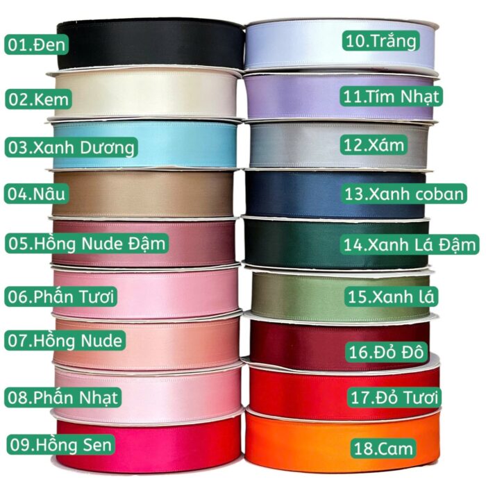 Ruy Băng Cối 2.5Cm Cao Cấp - 02.Kem