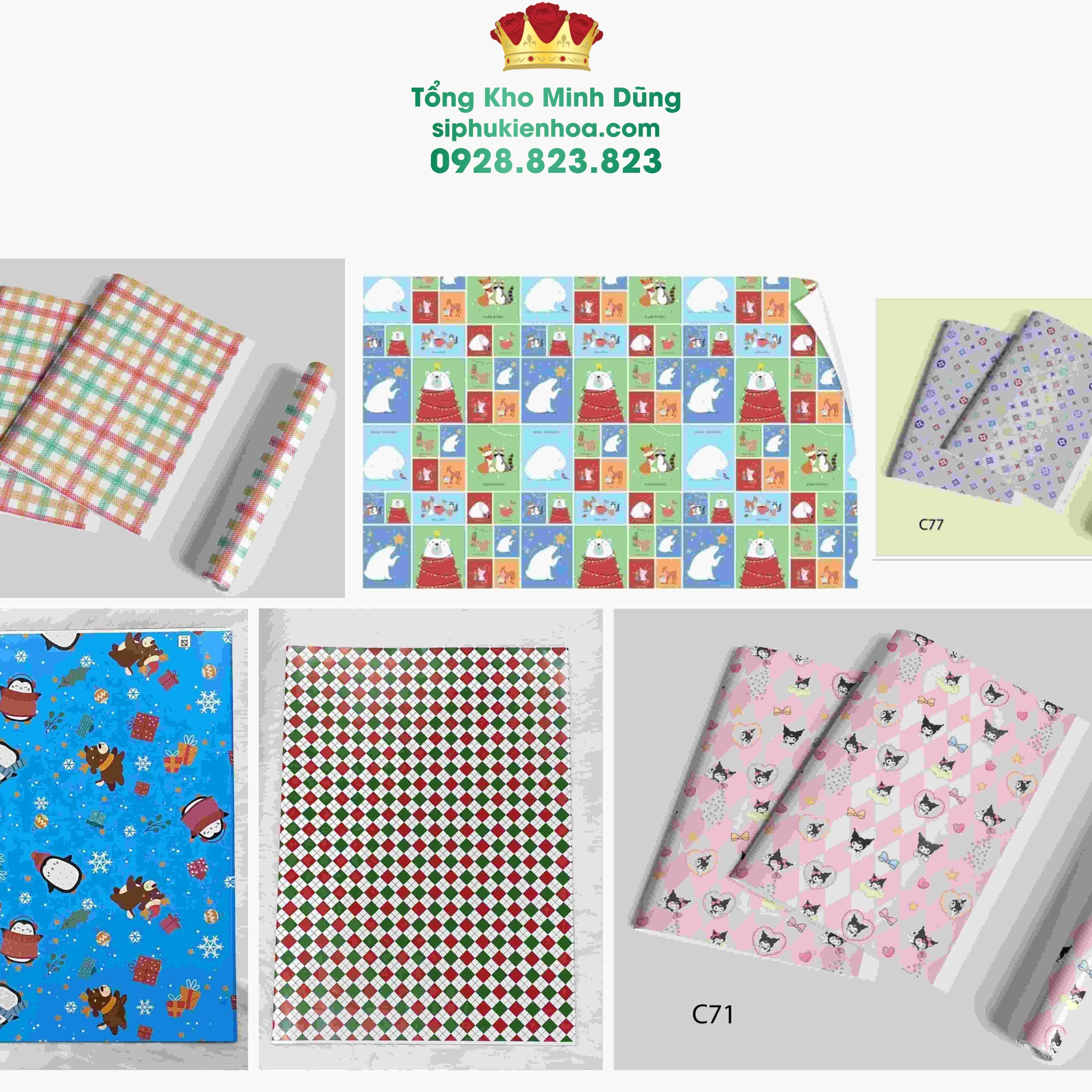 Giấy Báo Họa Tiết Coupel Noel - Sỉ Phụ Kiện Hoa Giấy Báo Họa Tiết Coupel Noel