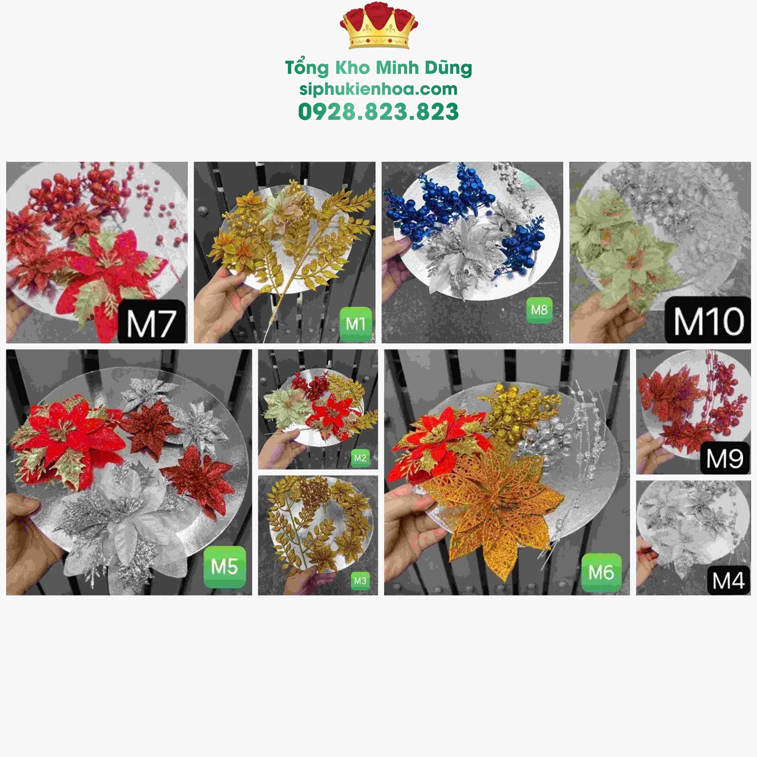 Set Trang Trí Bánh Kẹo, Oản Tết - Sỉ Phụ Kiện Hoa Set Trang Trí Bánh Kẹo, Oản Tết