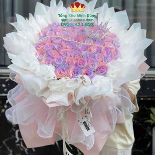 Đầu Bông Nhũ Kim Tuyến Loang Màu 30 Bông Cao Cấp - Ảnh 2