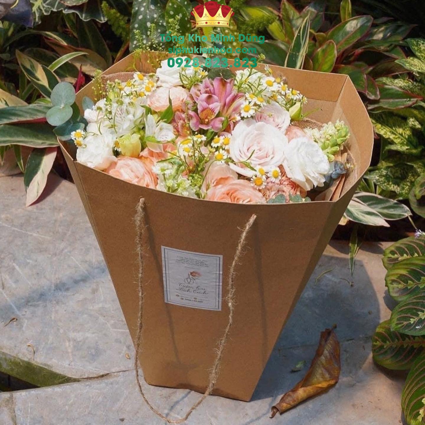 Túi Giấy Xi Măng Hình Thang Cao Cấp (Set 10 Cái) - Sỉ Phụ Kiện Hoa Túi Giấy Xi Măng Hình Thang Cao Cấp (Set 10 Cái) - Ảnh 2