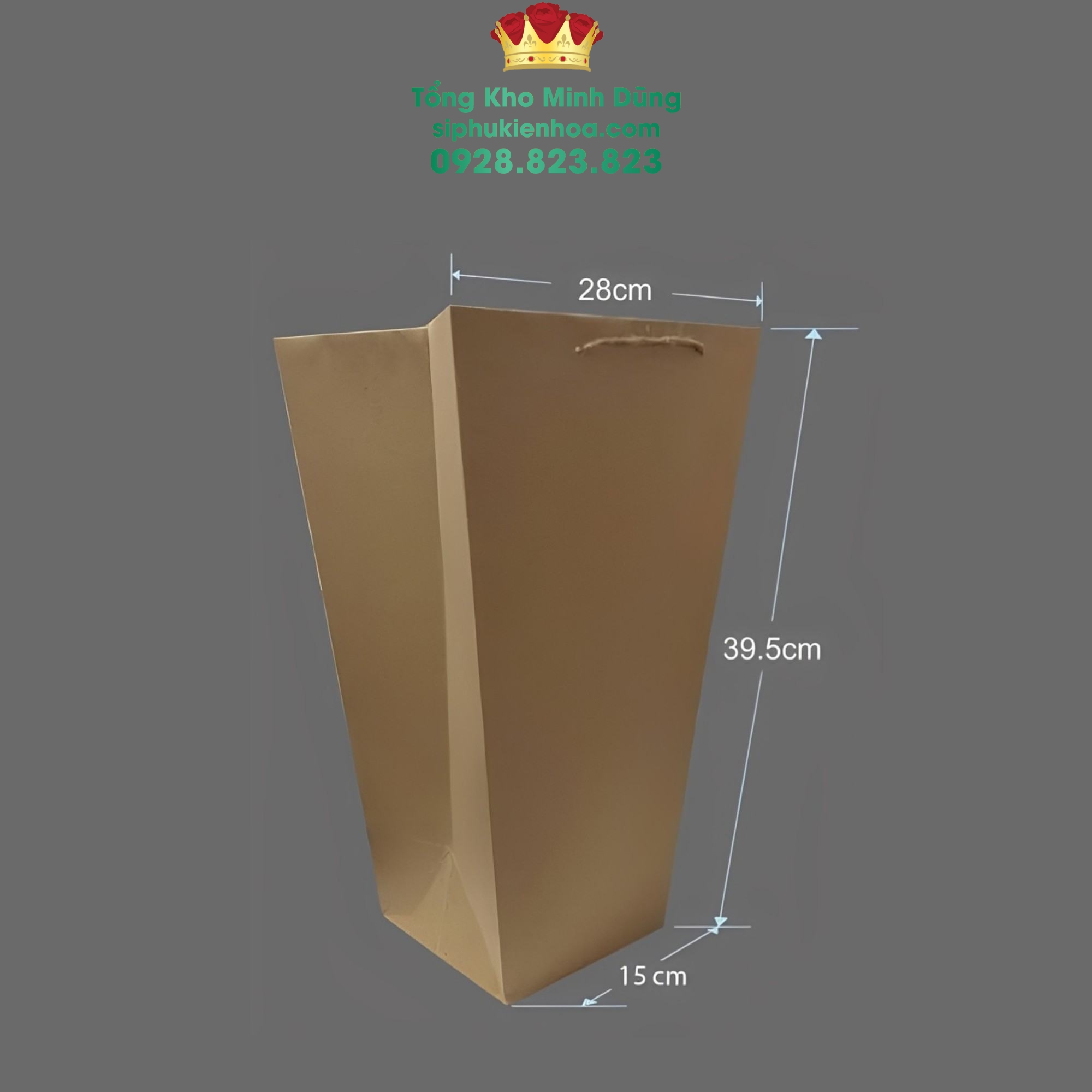 Túi Giấy Xi Măng Hình Thang Cao Cấp (Set 10 Cái) - Sỉ Phụ Kiện Hoa Túi Giấy Xi Măng Hình Thang Cao Cấp (Set 10 Cái)