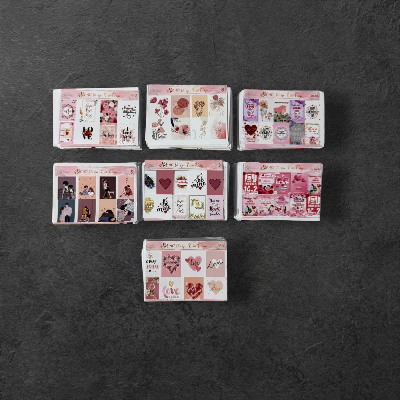 Set Thiệp Ghi Lời Chúc Cao Cấp (Set 40 Cái) - Sỉ Phụ Kiện Hoa Set Thiệp Ghi Lời Chúc Cao Cấp (Set 40 Cái)