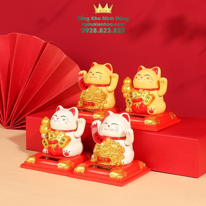 Mèo Thần Tài May Mắn Size 8.3cm - Sỉ Phụ Kiện Hoa Mèo Thần Tài May Mắn Size 8.3cm