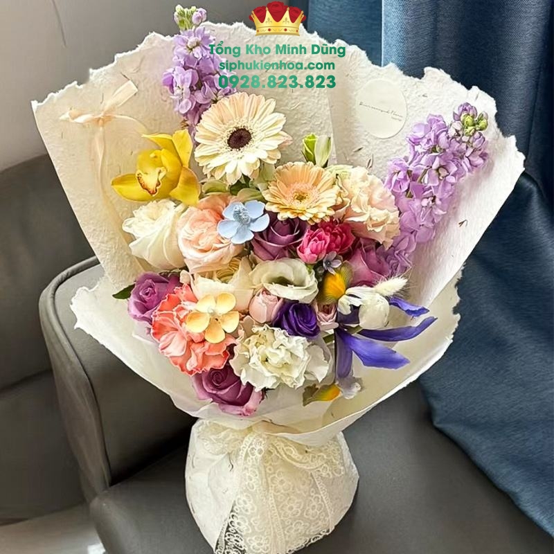 Giấy Xé Vân Sợi Gói Hoa Cao Cấp - Sỉ Phụ Kiện Hoa Giấy Xé Vân Sợi Gói Hoa Cao Cấp - Ảnh 3