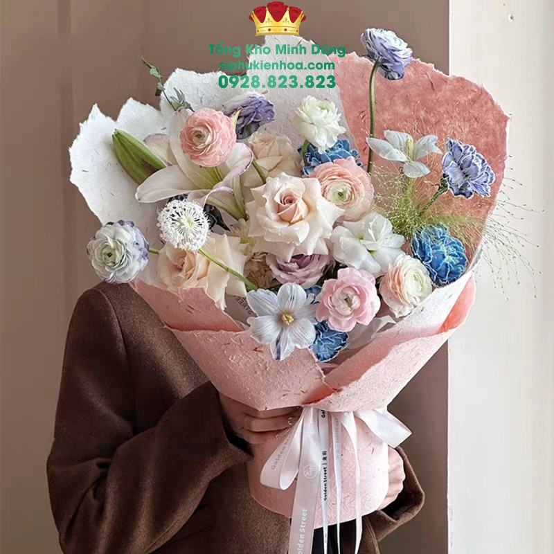 Giấy Xé Vân Sợi Gói Hoa Cao Cấp - Sỉ Phụ Kiện Hoa Giấy Xé Vân Sợi Gói Hoa Cao Cấp - Ảnh 4