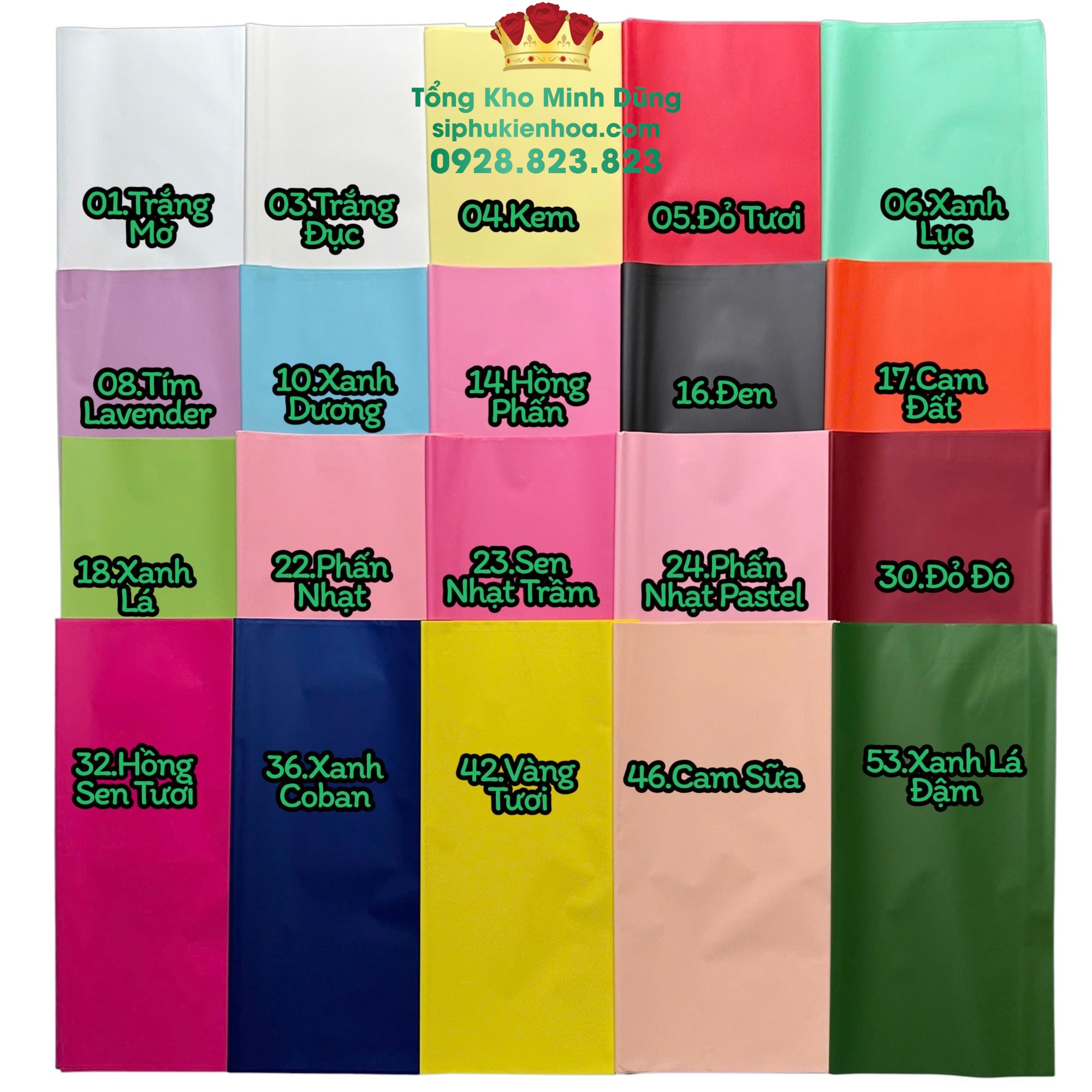 Giấy 1m bóng mờ trơn gói hoa cao cấp - Bảng màu cơ bản - Sỉ Phụ Kiện Hoa Giấy 1m bóng mờ trơn gói hoa cao cấp - Bảng màu cơ bản - Ảnh 3