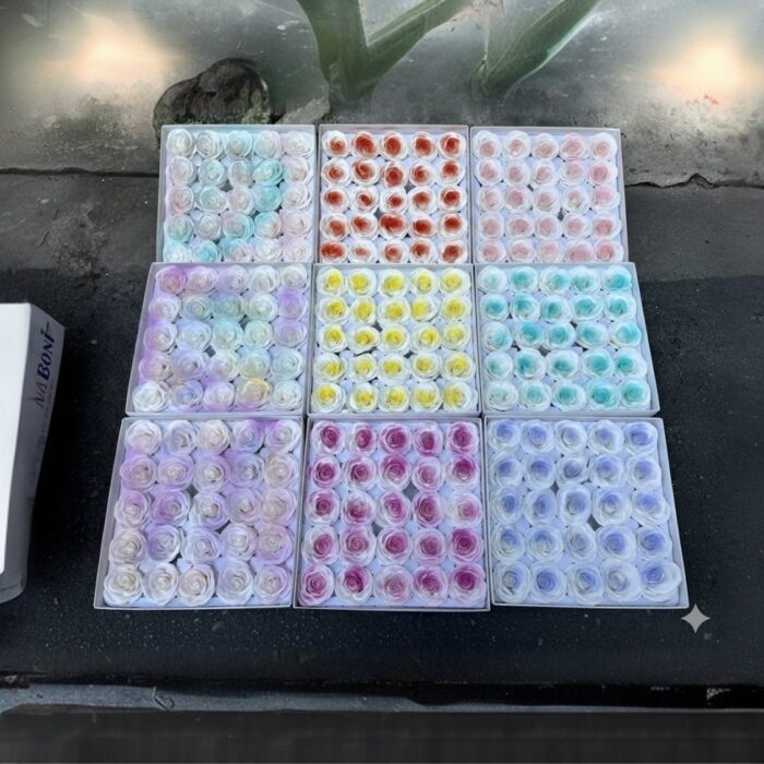 Đầu Bông Hoa Sáp 7 Lớp Nhụy Xoắn Loang Màu Cao Cấp