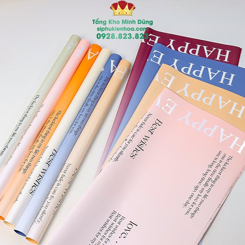 Giấy 2m họa tiết Happy Everyday - Sỉ Phụ Kiện Hoa Giấy 2m họa tiết Happy Everyday