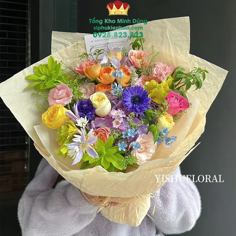 Giấy Nhăn Cứng Hàng Hot - Sỉ Phụ Kiện Hoa Giấy Nhăn Cứng Hàng Hot - Ảnh 3