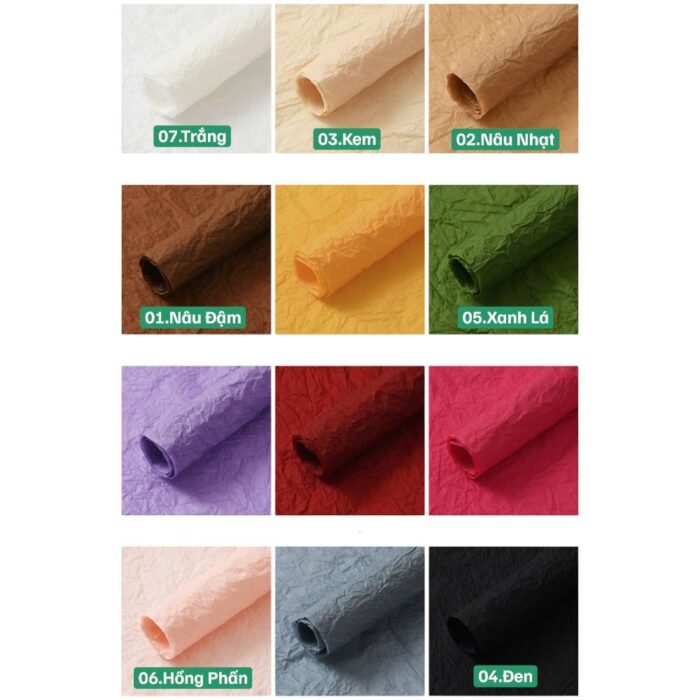 Giấy Nhăn Cứng Hàng Hot (Xấp 5 tờ) - 06.Hồng Phấn